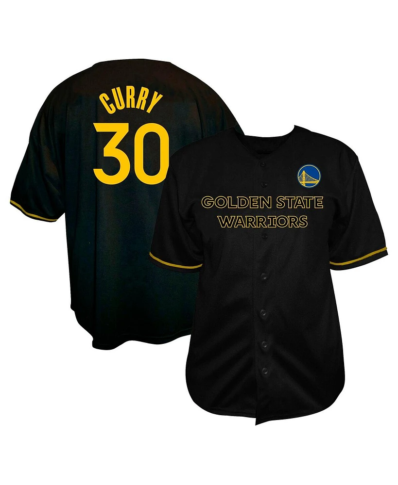 Profile Men's Stephen Curry Black Golden State Warriors Big Tall Name Number Button-Up Jersey