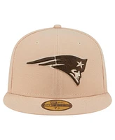 New Era Men's Tan England Patriots Candied Pecan 59FIFTY Fitted Hat