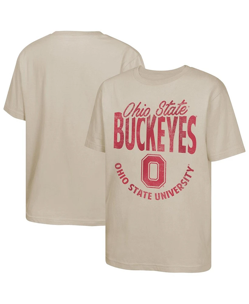 Outerstuff Big Boys and Girls Tan Ohio State Buckeyes News Flash T-Shirt