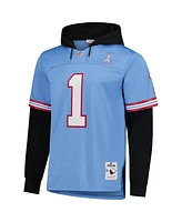 Mitchell & Ness Men's Warren Moon Light Blue Houston Oilers Player Name Number Hoodie Legacy Jersey