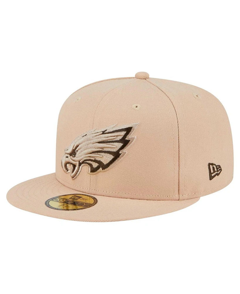 New Era Men's Tan Philadelphia Eagles Candied Pecan 59FIFTY Fitted Hat