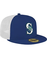 New Era Men's Navy Seattle Mariners Team Color 59FIFTY Trucker Fitted Hat