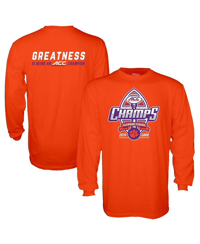 Blue 84 Men's Orange Clemson Tigers 2024 Acc Football Conference Champions Locker Room Long Sleeve T-Shirt