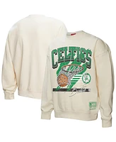 Mitchell & Ness Women's Cream Boston Celtics Brush Bucket Pullover Sweatshirt
