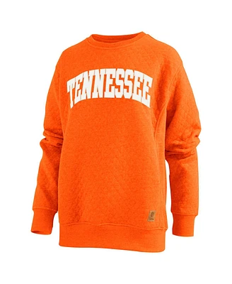 Pressbox Women's Tennessee Orange Tennessee Volunteers Moose Quilted Pullover Sweatshirt