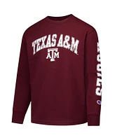 Champion Big Boys and Girls Maroon Texas A & M Aggies Distressed Arch Over Logo Long Sleeve T-Shirt