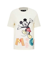 Freeze Max Women's Cream Mickey Mouse Hellow Mellow Boyfriend T-Shirt