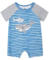 Baby Essentials Boys 2-Pc. Shark Rompers Set