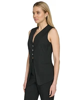 Calvin Klein Women's 3-Button Pinstripe Vest