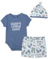 Baby Essentials Boys 3-Pc. Dad's Little Caddy Bodysuit, Shorts, & Hat Set