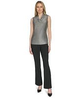 Calvin Klein Women's Sleeveless Metallic V-Neck Top