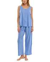 Roudelain Women's Ribbed Scoop-Neck Tank Pajama Set