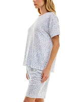 Roudelain Women's Printed Butter-Knit Bermuda Pajama Set
