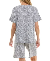 Roudelain Women's Printed Butter-Knit Bermuda Pajama Set