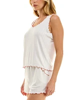 Roudelain Women's Ruffled Pointelle Short Pajama Set
