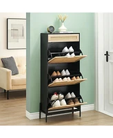 gaomon Rattan Shoe Storage Cabinet