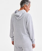 Style & Co Women's Side-Snap Fleece Hoodie, Exclusively at Macy's