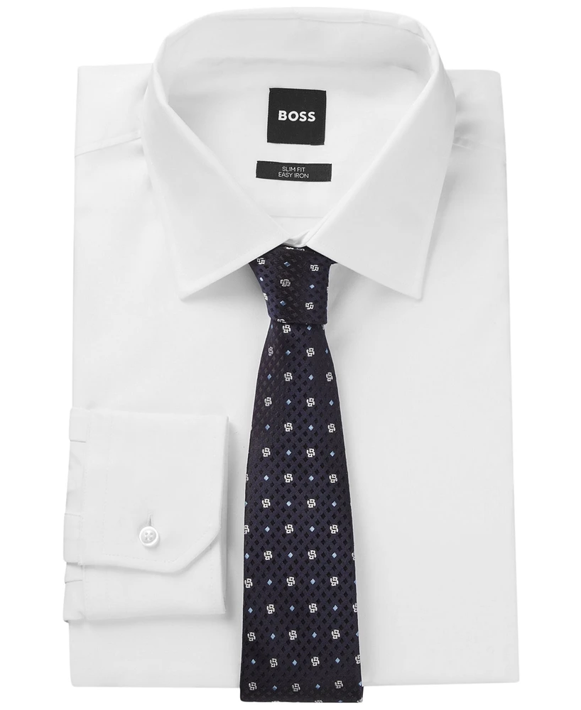 Boss by Hugo Men's Silk Jacquard Double D Monogram Tie