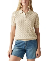 Levi's Premium Women's Lavender Pointelle Polo Sweater