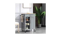 Slickblue Compact Kitchen Island Cart on Wheels for Convenient and Mobile Kitchen Storage