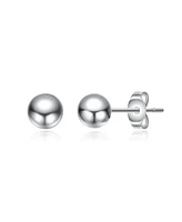 GiGiGirl Sterling Silver White Gold Plated Round Ball Stud Earrings