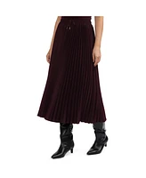 Ellen Tracy Women's Pleated Satin Midi Skirt