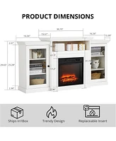 gaomon White Farmhouse Fireplace Tv Stand with 3-d Real Flame
