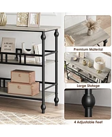 gaomon Narrow Entryway Table with Storage 43" 3-Tier Sofa Tables Industrial Console Storage/Display Shelf Hallway for Living Room, Fo