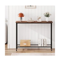 gaomon Sofa Console Table-2 Tier Design, Glass Shelf, Metal Frame, 33.5" Width, Elegant for Entryway and Living Room