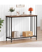 gaomon Sofa Console Table-2 Tier Design, Glass Shelf, Metal Frame, 33.5" Width, Elegant for Entryway and Living Room