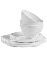 Arch Studio Opal Glass 12 Pc. Spiral Dinnerware Set, Exclusively at Macy's