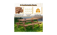 Slickblue 8-Person Wooden Picnic Table for Comfortable and Stylish Outdoor Gatherings