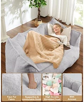 gaomon Giant Two-Seater Bean Bag Sofa, Oversized Foam-Filled Loveseat with Faux Fur Cover for Adults & Teens, Perfect for Reading and Gaming in the Li