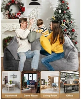 gaomon Giant Two-Seater Bean Bag Sofa, Oversized Foam-Filled Loveseat with Faux Fur Cover for Adults & Teens, Perfect Reading and Gaming the Li