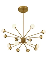 Possini Euro Design Aries 30" Modern Chandelier Ceiling Light Fixture Dining Room Over Table Kitchen Island Foyer Hanging Sputnik 16-Light Led Dimmabl