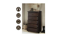 Slickblue Vertical 5-Drawer Chest for Space-Saving and Efficient Bedroom Storage