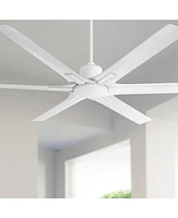 60" X-Force Modern Indoor Outdoor Ceiling Fan 6 Blade Remote Control Matte White Finish Blades Bedroom Patio Living Room Kitchen Porch Damp Rated Deco