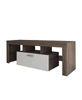 Slickblue Modern Tv Stand with Toughened Glass Shelf for Stylish Living Room Storage and Display