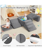 gaomon 6-Piece Kids Sofa, Foam Climbing Blocks Set for Toddlers, Indoor Soft Play with Ball Pit, Crawling and Sliding