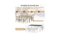 Slickblue 7-Piece Wooden Dining Table Set for Elegant and Durable Dining Experiences