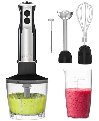 Tzumi Puree Stainless Steel Blade 6-Pc. Immersion Blender Set