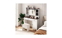 Slickblue Farmhouse Makeup Vanity with Mirror for Stylish Bedroom and Beauty Station