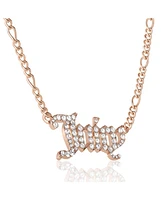 Juicy Couture Crystal Script Logo Chain Necklace