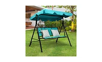 Slickblue 3-Person Garden Swing with Comfortable Cushions for Outdoor Relaxation and Enjoyment