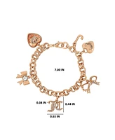 Juicy Couture Gold-Tone Charm Bracelet with Bow and Pave Details