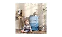 Slickblue Multi-Purpose Clothes and Toy Cubby Storage for Kids' Room Home Organization