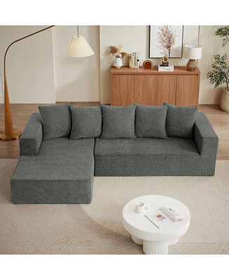 Boyel Living Chenille L-Shaped Sectional Sofa Set,Morden Modular Sectional Sofa