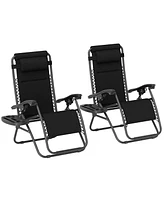 Outsunny Zero Gravity Lounge Chair Set Padded Outdoor Recliner