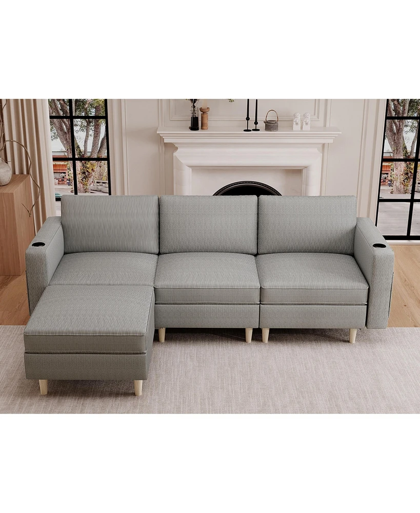 Slickblue Modern Sectional Sofa Set for Spacious Living Room Seating and Comfort