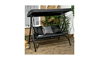 Slickblue 3-Seat Outdoor Porch Swing with Cushions for Relaxation and Comfortable Outdoor Seating